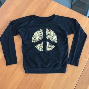 Firehouse Black Sweatshirt with Gold Peace Sign 9